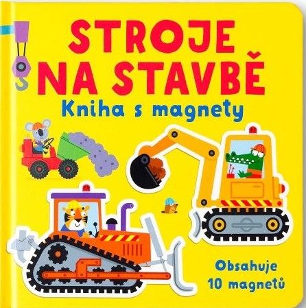 Stroje na stavbě Kniha s magnety