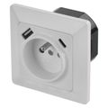 Zásuvka EMOS A6000.4 250 V s USB A+USB C, biela