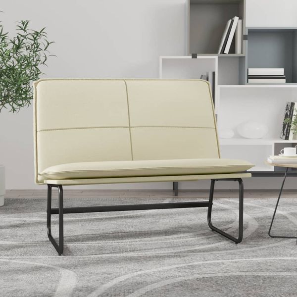 vidaXL Lavička krémová 100x75x76 cm umelá koža