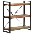 vidaXL Knižnica s 3 policami 77x30x80 cm recyklovaný masív a železo