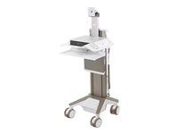 Vozík - Electric Lift - pre LCD displej / PC vybavenie - napájané LiFe, CHE - zdravotnícky - biela, teplá sivá - veľkosť obrazovky: až 27" - 320 Wh - lítium-železo-fosfátové - kompatibilné s TAA