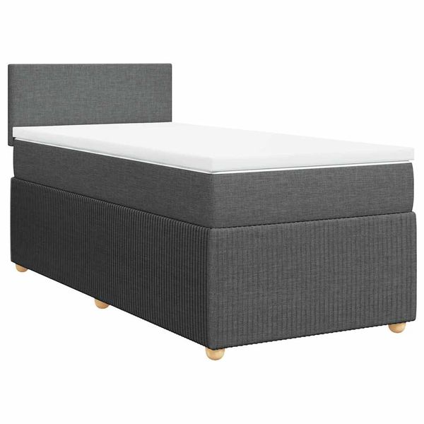 vidaXL Posteľný rám boxsping s matracom tmavosivý 80x200 cm látka