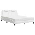vidaXL Posteľ Viana s matracom biela 140x190 cm umelá koža