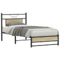 vidaXL Posteľný rám bez matraca dub sonoma 75x190 cm kompozitné drevo