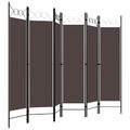 vidaXL Paraván so 6 panelmi, hnedý 240x180 cm