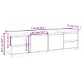 vidaXL TV skrinka čierna 176x37x47,5 cm masívna borovica