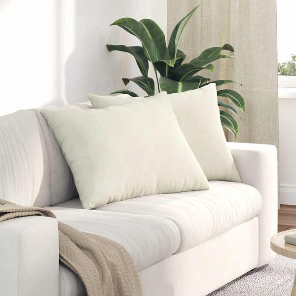 vidaXL Vankúše na pohovku 2 pcs Krémová 70 x 50 cm Kordúrová tkanina