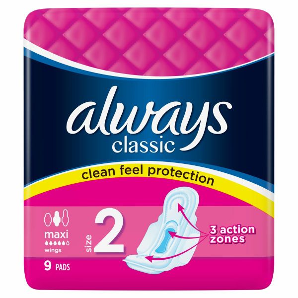 Always Classic Maxi 9ks hygienické vložky