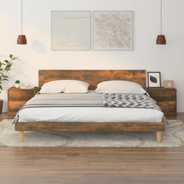 vidaXL Nočné stolíky 2 ks dymový dub 40x30x40 cm kompozitné drevo