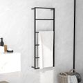 vidaXL Stojan na uteráky čierny 45x10x115 cm oceľ