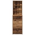 vidaXL Highboard Staré drevo 40 x 41 x 135 cm Kompozitné drevo