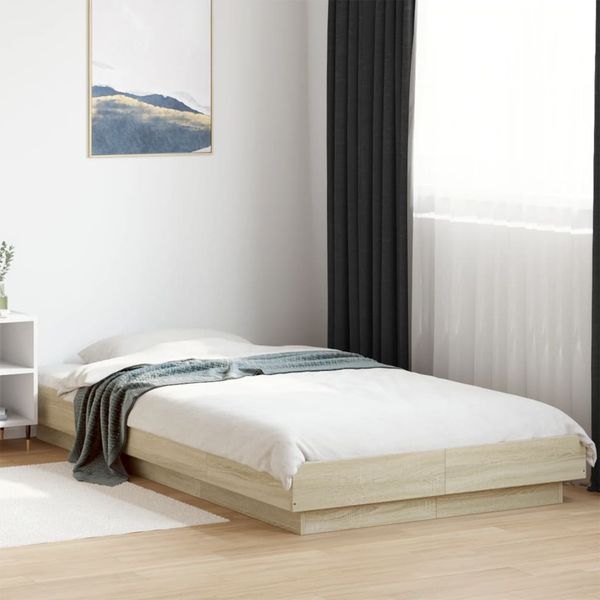 vidaXL Posteľný rám dub sonoma 75x190 cm kompozitné drevo