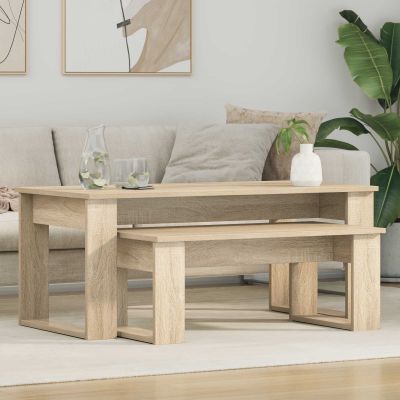 vidaXL Súprava na kávový stolík 2 pcs Sonoma dub Kompozitné drevo