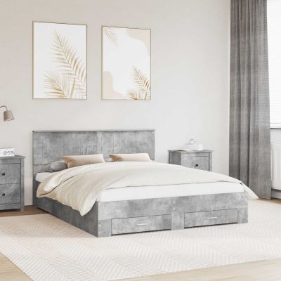 vidaXL Rám postele Betónovo sivá 160 x 200 cm Kompozitné drevo