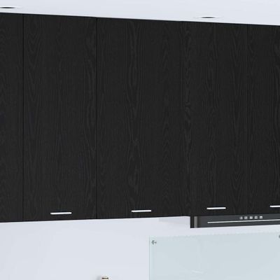 vidaXL Závesná skrinka s úložiskom Čierny dub a biela 50 x 31 x 100 cm