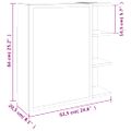 vidaXL Zrkadlová skrinka dymový dub 62,5x20,5x64 cm spracované drevo