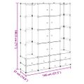 vidaXL Modulárna skrinka, 18 priečinkov, čierna a biela 37x146x180,5cm