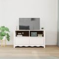 vidaXL TV skrinka Drammen Biela 99 x 43 x 55 cm Borovicový masív