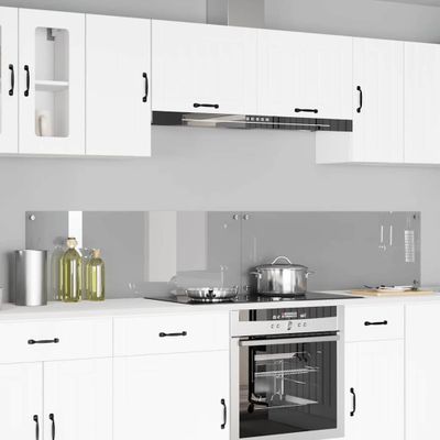 vidaXL Kuchynský obklad 2 pcs Svetlosivá 110 x 40 cm tvrdené sklo
