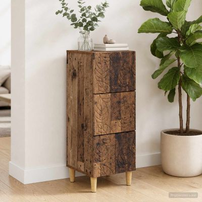 vidaXL Zásuvkový kabinet Staré drevo 33 x 34,5 x 90 cm