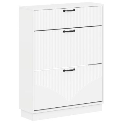 vidaXL Skriňa na topánky HOORN 78 x 24 x 100 cm Kompozitné drevo Biela