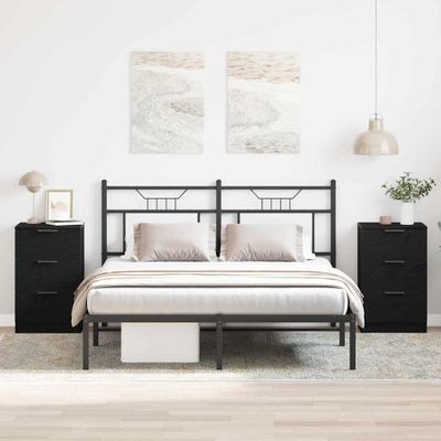 vidaXL Nočný stolík 2 pcs Čierny dub 40 x 65 x 65 cm Kompozitné drevo