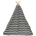 vidaXL Psí teepee s vankúšom Biela a šedá 60 x 60 x 70 cm Polyester