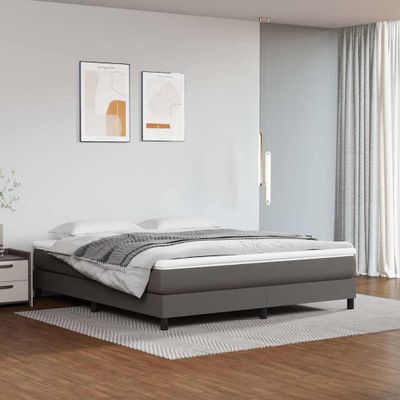 vidaXL Boxspring posteľ s matracom sivá 180x200 cm umelá koža