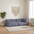 vidaXL Modulová pohovka 3 ks Látka Sivá 140 x 70 x 36 cm