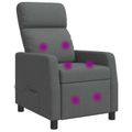 vidaXL Masážne relaxačné kreslo Tmavosivá Látka