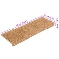 vidaXL Schodové rohože 5 ks 65x21x4 cm béžové s obdĺžnikovým okrajom