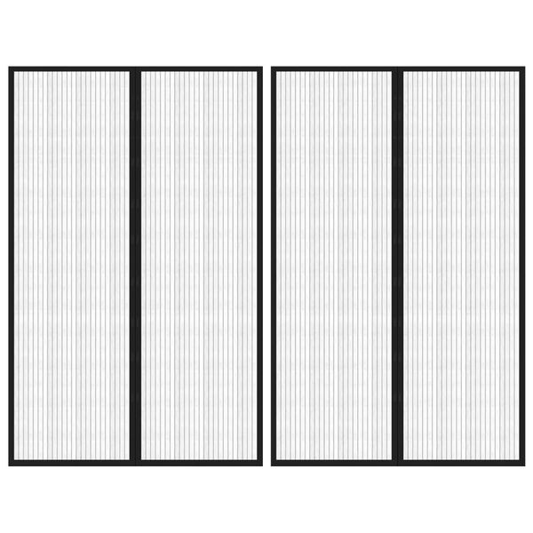 vidaXL Závesy proti hmyzu s magnetickými blokmi 2ks čierne 220x130 cm