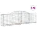 vidaXL Oblúkové gabionové koše 20ks 300x50x80/100cm pozinkované železo