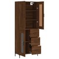vidaXL Vysoká skrinka hnedý dub 69,5x34x180 cm spracované drevo