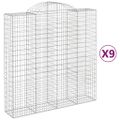vidaXL Oblúkové gabiónové koše 9ks 200x50x200/220cm pozinkované železo