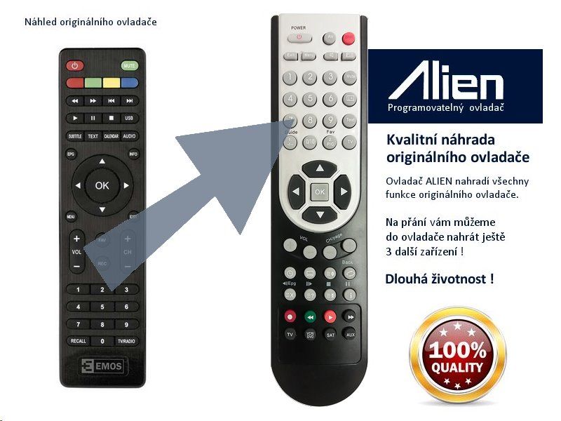 Diaľkový ovládač ALIEN STB EMOS EM170HD