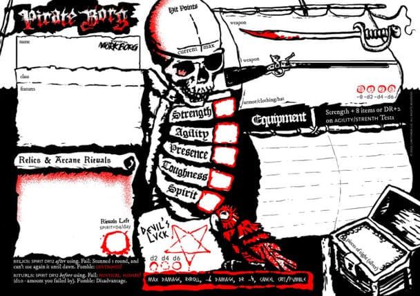 Pirate Borg Character & Ship Sheet Pad