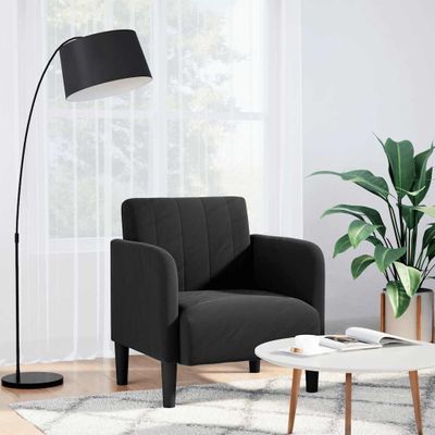 vidaXL Rozkladacia pohovka s podrúčkami, čierna 54 cm, zamat