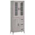 vidaXL Vysoká skrinka sivý dub sonoma 69,5x34x180 cm spracované drevo