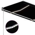 vidaXL Automatická markíza, LED a senzor vetra 3,5x2,5 m, antracitová