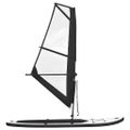 vidaXL Nafukovací Stand up paddleboard s plachtou, čierno biely