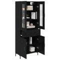 vidaXL Highboard 2 ks Čierny dub 69,5 x 34 x 180 cm Kompozitné drevo