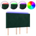 vidaXL Čelo postele s LED tmavozelené 147x16x118/128 cm zamat