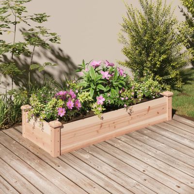 vidaXL Záhradný vyvýšený záhon s vložkou 120x45x25 cm masívna jedľa
