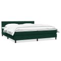 vidaXL Box Spring Posteľ s matracom Tmavo zelená 200x210 cm Zamat