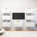 vidaXL TV skrinky 7 ks vysokolesklé biele 30,5x30x60 cm drevotrieska