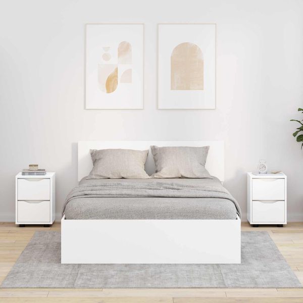 vidaXL Nočné stolíky 2 ks Biela 30,5 x 30 x 43 cm Kompozitné drevo
