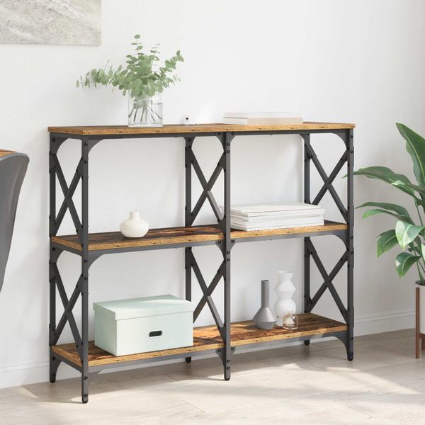 vidaXL Konzolový stôl Staré drevo 100 x 28 x 80,5 cm Kompozitné drevo