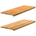 vidaXL Okenný parapet 2 ks svetlohnedá 110x40x2 cm dubový masív