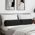 vidaXL Podložkové vankúše 2 pcs Čierna Ø 25 x 70 cm Kordúrová tkanina